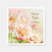 Waterverf Roos Bloemen Papier servetten (Voorkant)