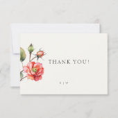 Waterverf Roos bloemenbruiloft Dank u kaart (Voorkant)