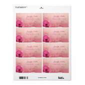 Waterverf Roos bloemenscript Elegant Verzending Etiket (Full Sheet)