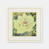 Waterverf Roos Bloemenservetten — Sage & Ivory Gar Servet (Voorkant)