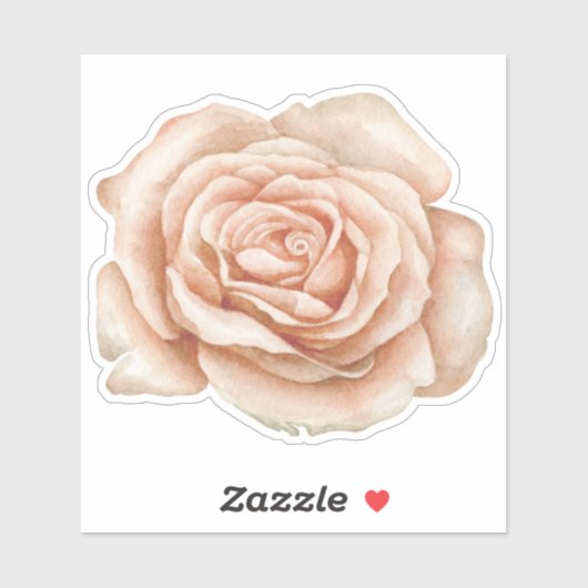 Waterverf Roos Bloemventilator Sticker (Vel)