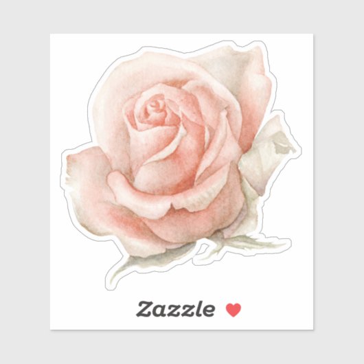 Waterverf Roos Bloemventilator Sticker (Vel)