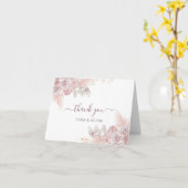 Waterverf Roos Blush Roze Bloemen Dank u Kaart (Gele Bloem)