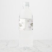 Waterverf roos boeket monogram bruiloft waterfles etiket (Achterkant)