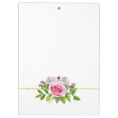 Waterverf roos bouquet lente en zomerbloem klembord (Achterkant)