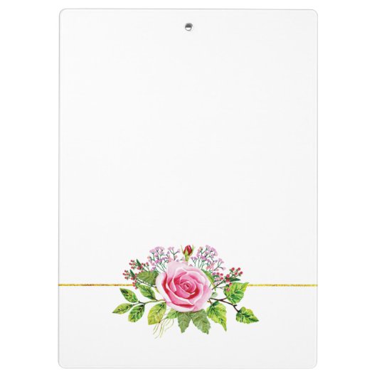 Waterverf roos bouquet lente en zomerbloem klembord (Achterkant)