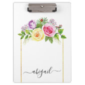 Waterverf roos bouquet lente en zomerbloem klembord (Voorkant)