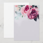 Waterverf Roos Briefkaart  (Voorkant / Achterkant)