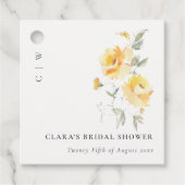 Waterverf Roos Bruidsmeisje Shower Gele Groen Bedankjes Labels (Voorkant)