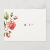 Waterverf Roos bruiloft RSVP reactie Aankondigingskaart (Voorkant)