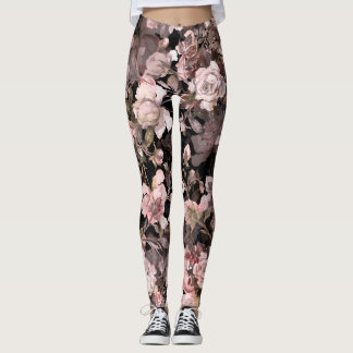 Waterverf Roos Bud Boeketpatroon Leggings
