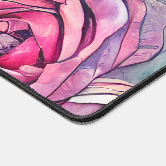 Waterverf roos bureaumat (Hoek)