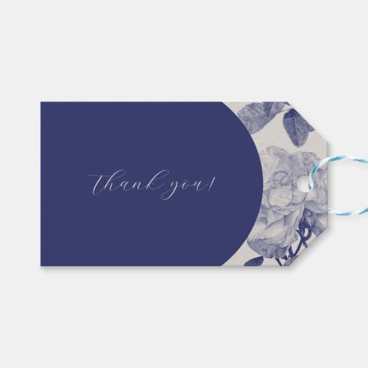 Waterverf Roos Dank u Cadeaulabel (Voorkant (Horizontaal))