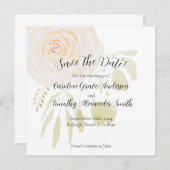 Waterverf Roos De datum opslaan Kaart (Voorkant / Achterkant)