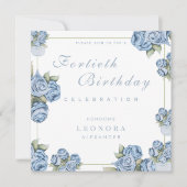 Waterverf Roos ELKE mijlpaal Floral Verjaardag Kaart (Voorkant)