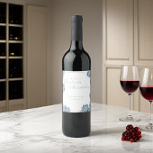 Waterverf Roos ELKE mijlpaal Floral Verjaardag Wijn Etiket