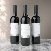 Waterverf Roos ELKE mijlpaal Floral Verjaardag Wijn Etiket