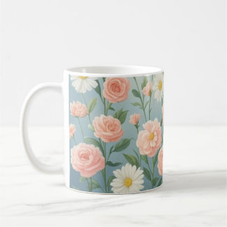 Waterverf Roos en Daisy Flowers Koffie Mok