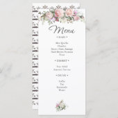 Waterverf Roos en graan Floral Shower Menu (Voorkant / Achterkant)