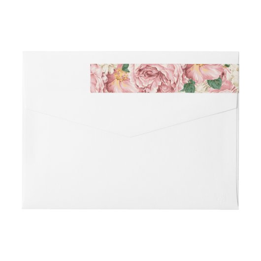 Waterverf  Roos en Hydrangeapatroon (Achterkant)