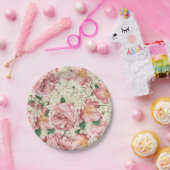 Waterverf  Roos en Hydrangeapatroon Papieren Bordje (Feest)