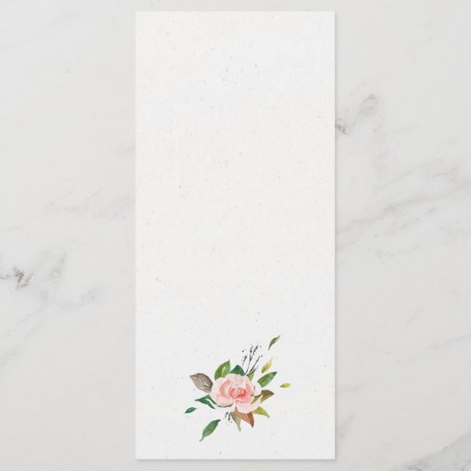 Waterverf roos en naaldhout menu (Achterkant)