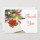 Waterverf roos en Tulip Hartelijk dank Bedankkaart (Voorkant)