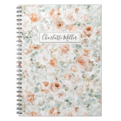 Waterverf Roos Eucalyptus Bladeren Groen Bloemen Notitieboek (Voorkant)