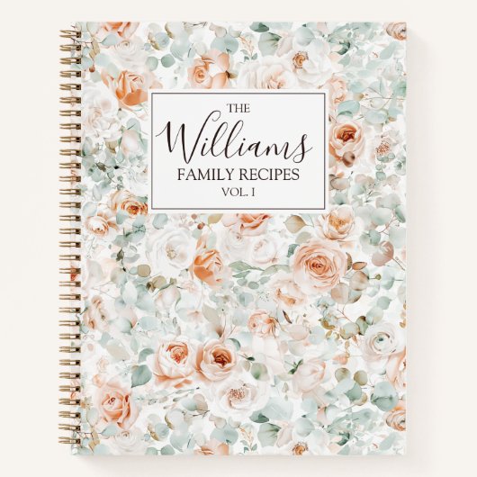 Waterverf Roos Eucalyptus Bloemenfamilie Recept Notitieboek (Voorkant)