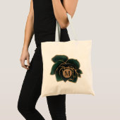 Waterverf Roos Faux Gold en Green Monogram Tote Bag (Voorkant (product))