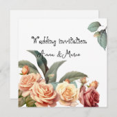 Waterverf roos feestdagenkaart (Voorkant / Achterkant)