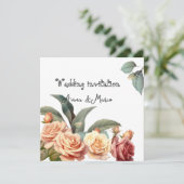 Waterverf roos feestdagenkaart (Staand voorkant)