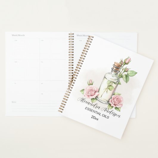 Waterverf Roos Floral Aromatherapie etherische oli Planner (Display)