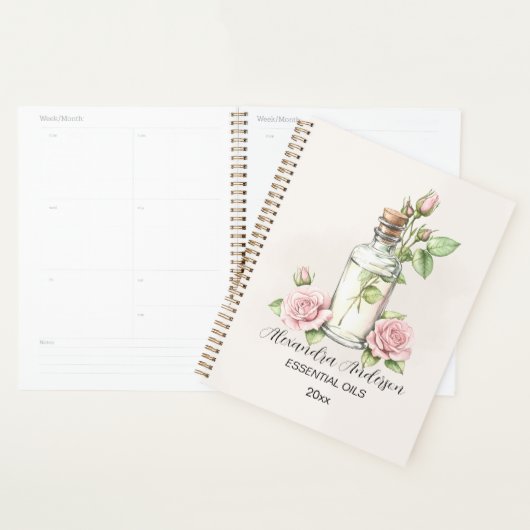 Waterverf Roos Floral Aromatherapie etherische oli Planner (Display)