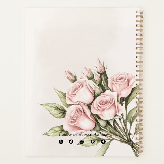 Waterverf Roos Floral Aromatherapie etherische oli Planner (Achterkant)