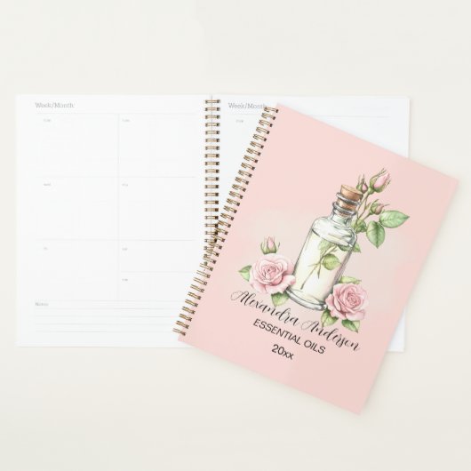 Waterverf Roos Floral Aromatherapie etherische oli Planner (Display)