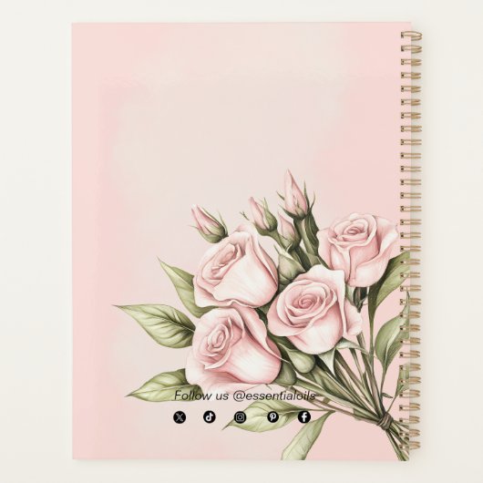 Waterverf Roos Floral Aromatherapie etherische oli Planner (Achterkant)