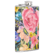 Waterverf Roos Floral Bouquet Heupfles (Rechts)