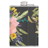 Waterverf Roos Floral Bouquet Heupfles (Achterkant)