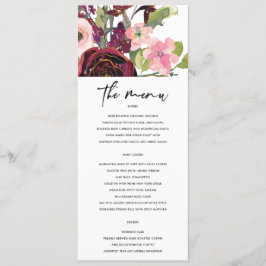 WATERVERF ROOS FLORAL MENU VAN GOLD BLUSH BURGUNDY