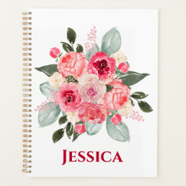 Waterverf Roos Floral Pattern Planner