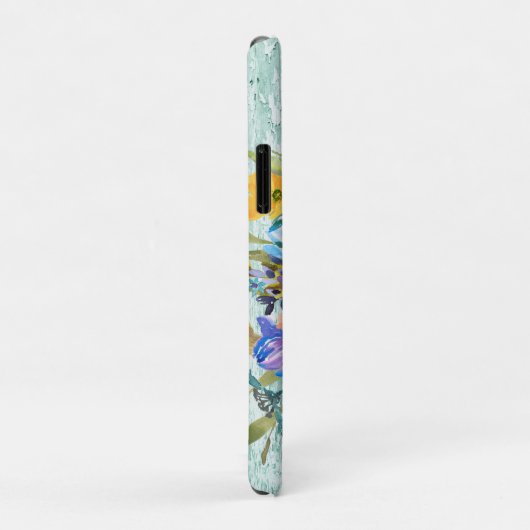 Waterverf Roos Floral Spray met Initiaal Case-Mate iPhone Case (Achterkant/rechts)
