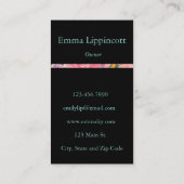 Waterverf Roos Floral Spray op Chippy Aqua Visitekaartje (Achterkant)