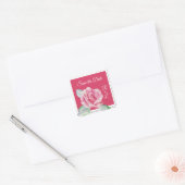 Waterverf Roos Floral Vierkante Sticker (Envelop)