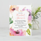 Waterverf Roos Floral Vrijgezellenfeest Kaart (Staand voorkant)