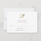 Waterverf Roos Floral Wedding RSVP Kaart (Voorkant)