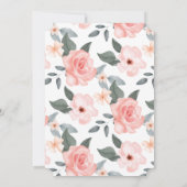 Waterverf Roos Floral Wreatbaptisme 1ste verjaarda Kaart (Achterkant)