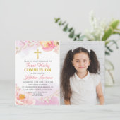 Waterverf Roos Garden Eerste Heilige Communauteit  Kaart (Staand voorkant)