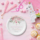 Waterverf Roos Garden Girl Baptisme Papieren Bordje (Feest)