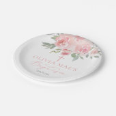 Waterverf Roos Garden Girl Baptisme Papieren Bordje (Gekanteld)